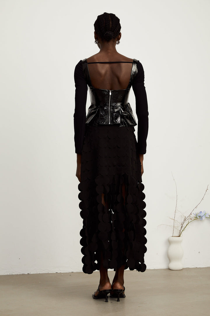 Levoire | Top En Cuir Synthétique À Panneaux Peplum