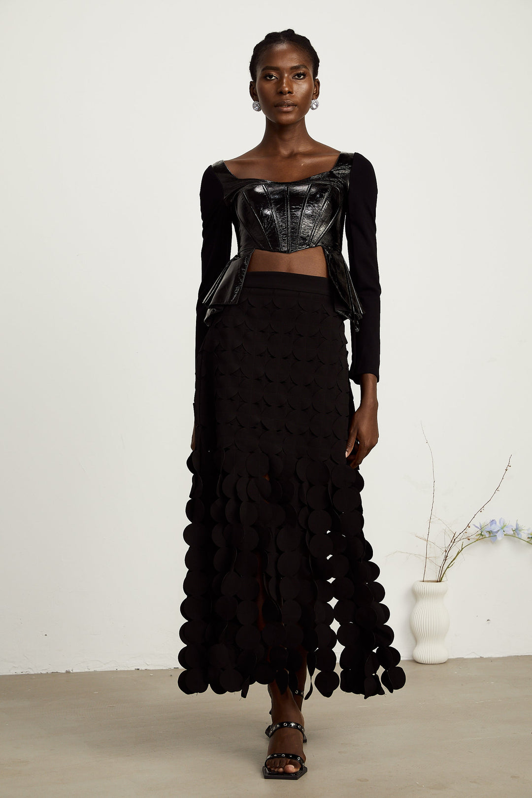 Levoire | Top En Cuir Synthétique À Panneaux Peplum