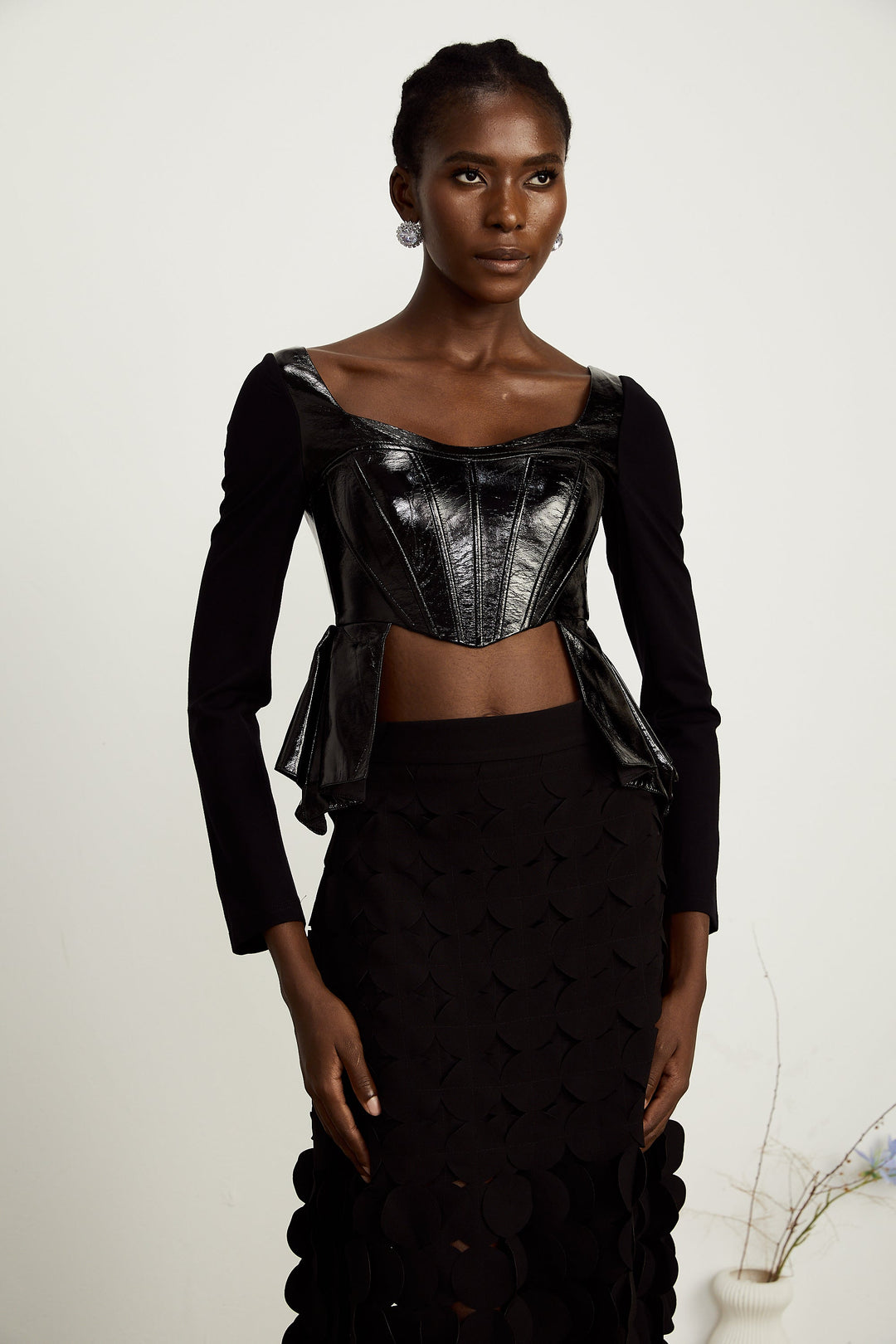 Levoire | Top En Cuir Synthétique À Panneaux Peplum