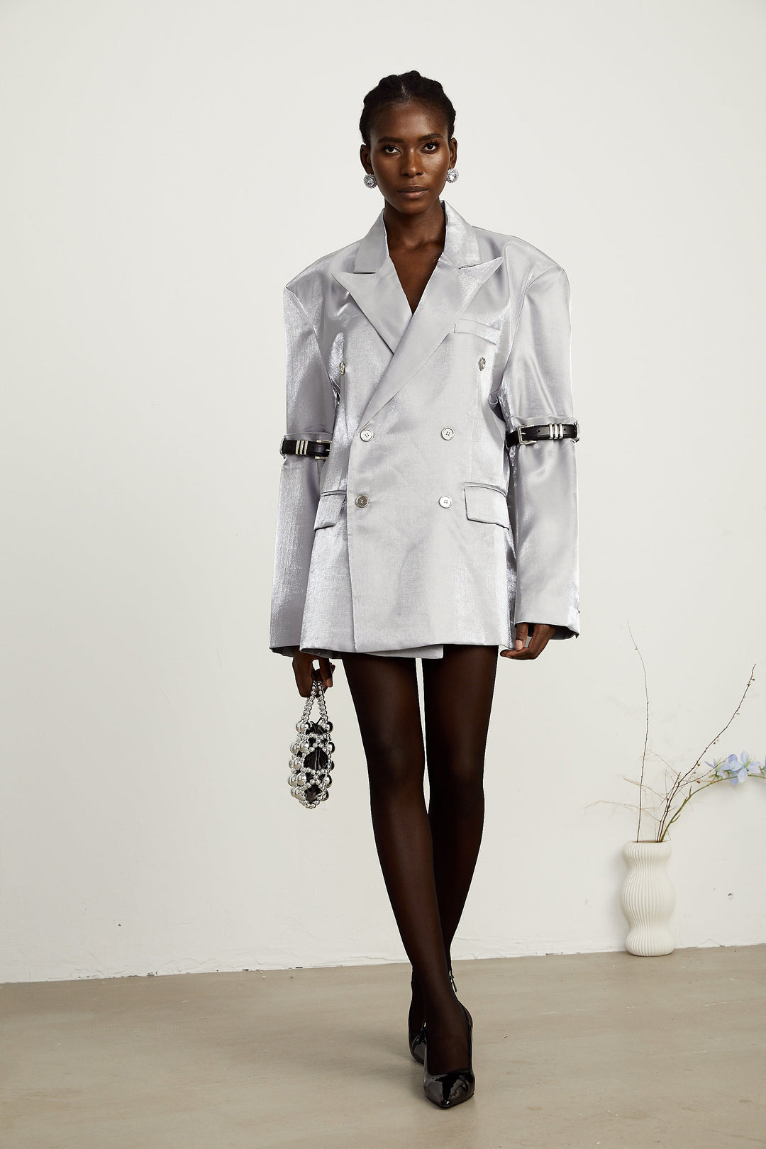 Levoire | Ceinture Grise Arm Métal Bleu Veste