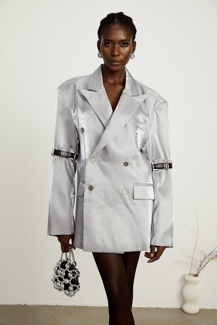 Levoire | Ceinture Grise Arm Métal Bleu Veste