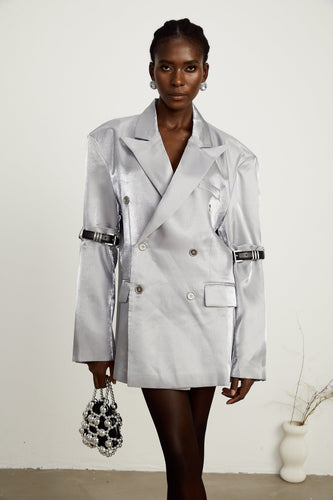Levoire | Ceinture Grise Arm Métal Bleu Veste