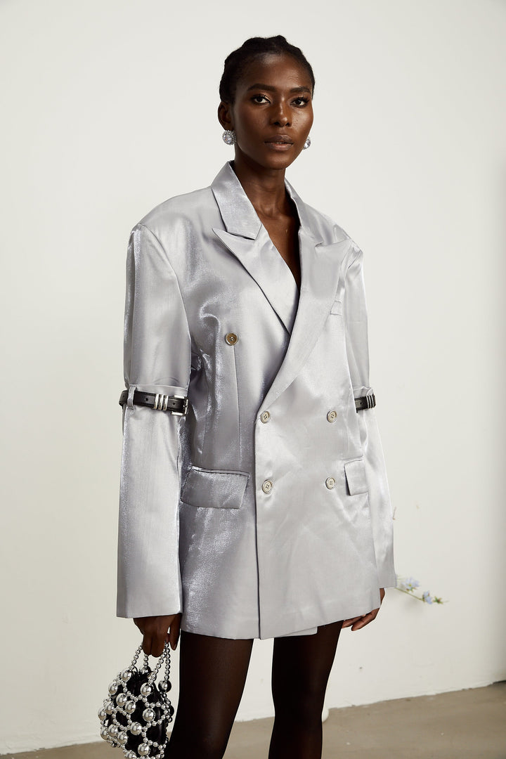 Levoire | Ceinture Grise Arm Métal Bleu Veste