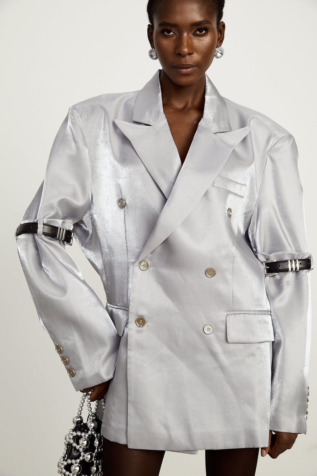 Levoire | Ceinture Grise Arm Métal Bleu Veste