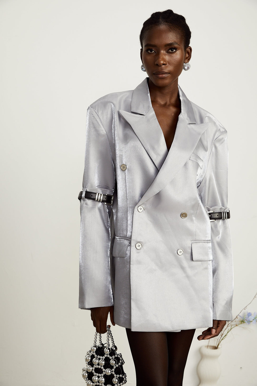 Levoire | Ceinture Grise Arm Métal Bleu Veste