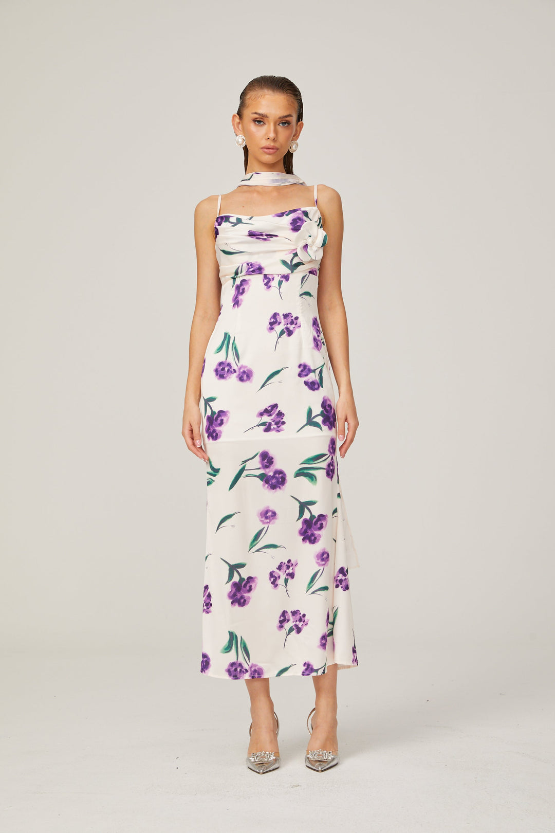 Levoire | Foulard Fleuri Design Midi Robe