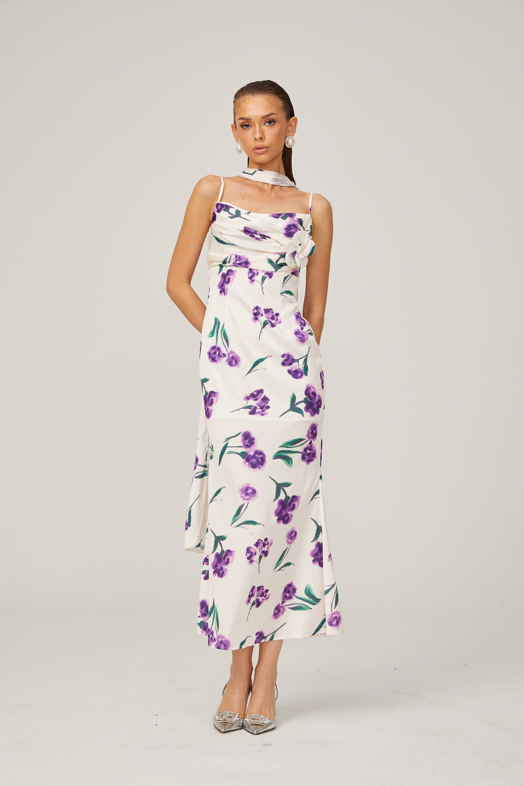 Levoire | Foulard Fleuri Design Midi Robe