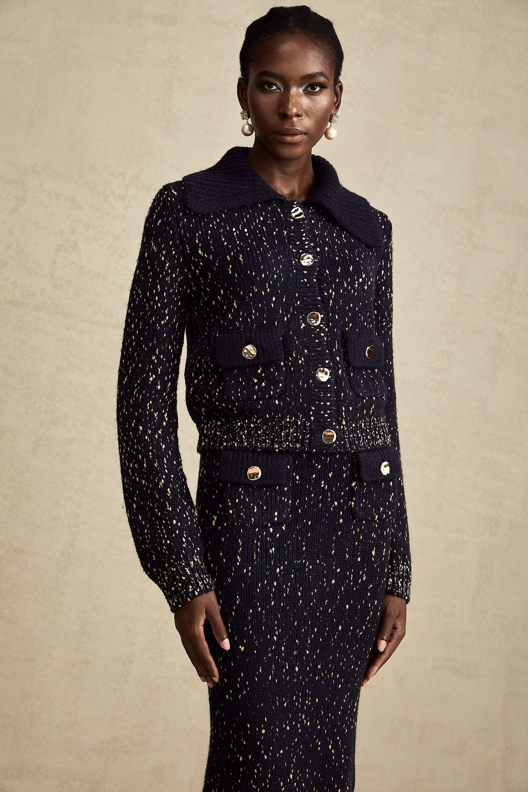 Levoire | Marine Gilet Au Crochet & Jupe Ensemble Assorti