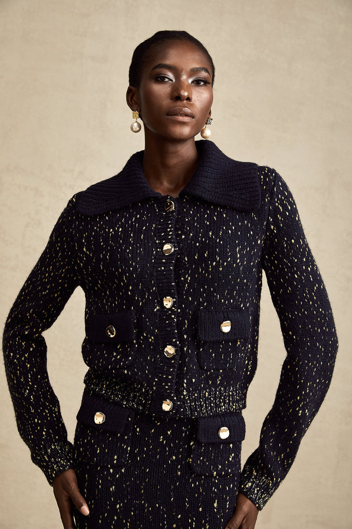 Levoire | Marine Gilet Au Crochet & Jupe Ensemble Assorti