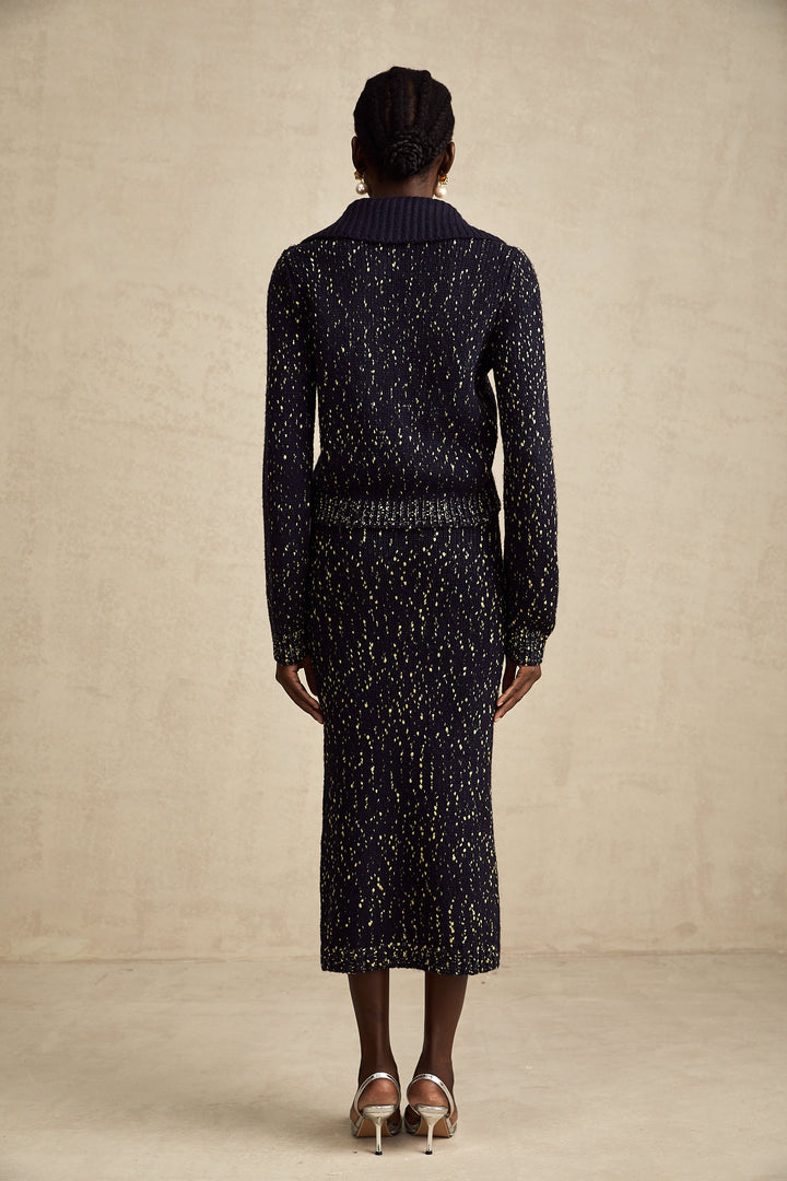 Levoire | Marine Gilet Au Crochet & Jupe Ensemble Assorti