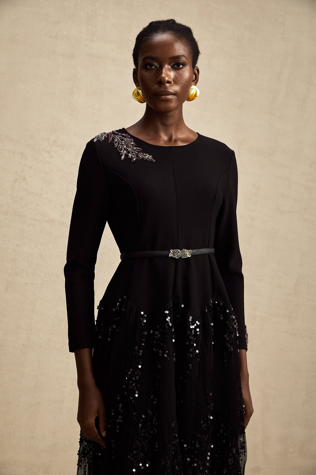 Levoire | Robe Midi À Pois En Tulle Noir
