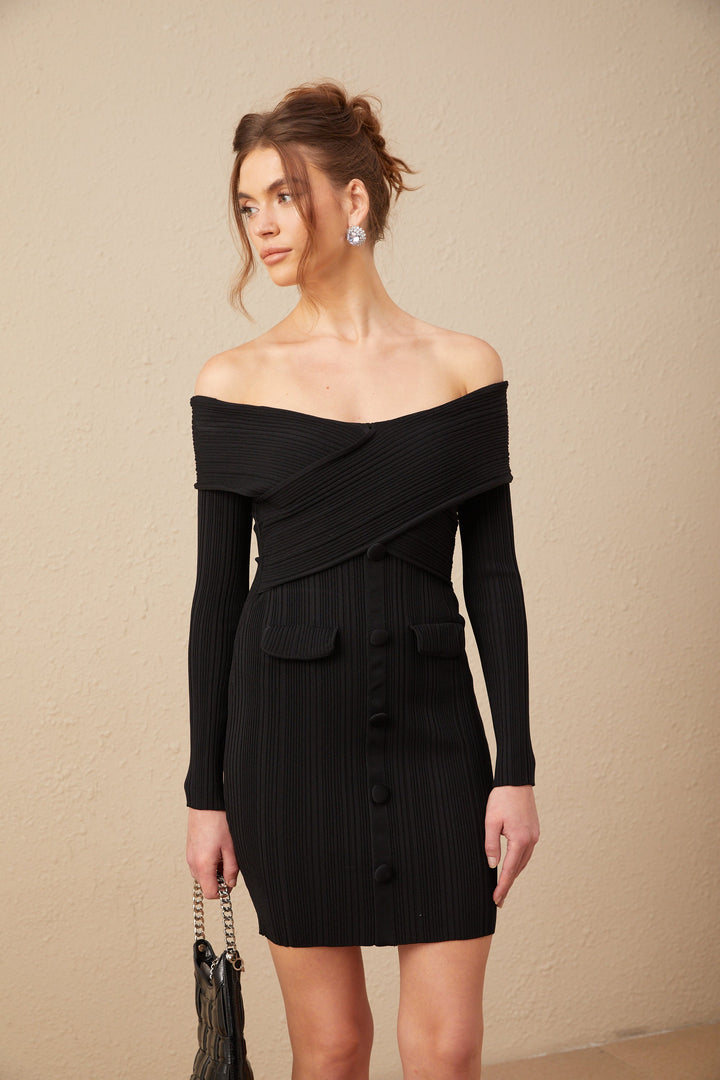 Levoire | Mini Robe En Rib À Épaules Dénudées