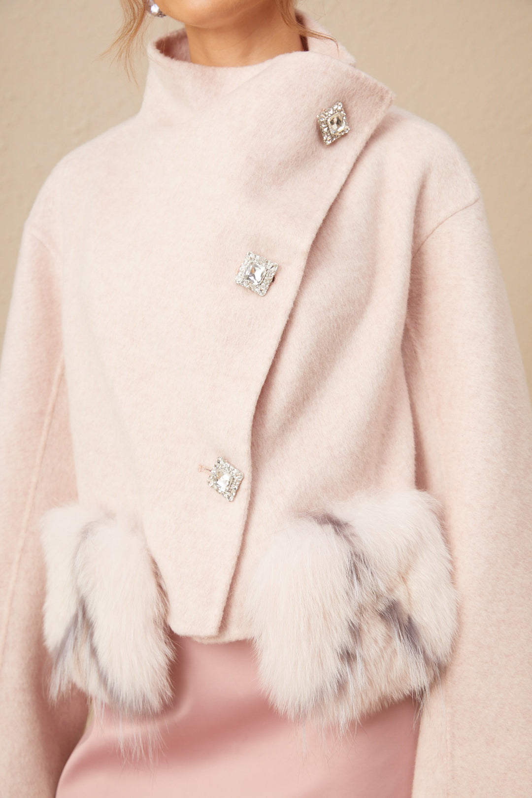 Levoire | Veste Courte À Bande Diagonale Rose