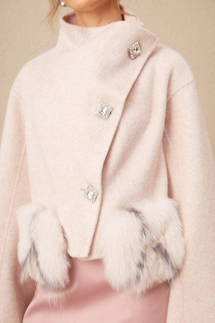 Levoire | Veste Courte À Bande Diagonale Rose