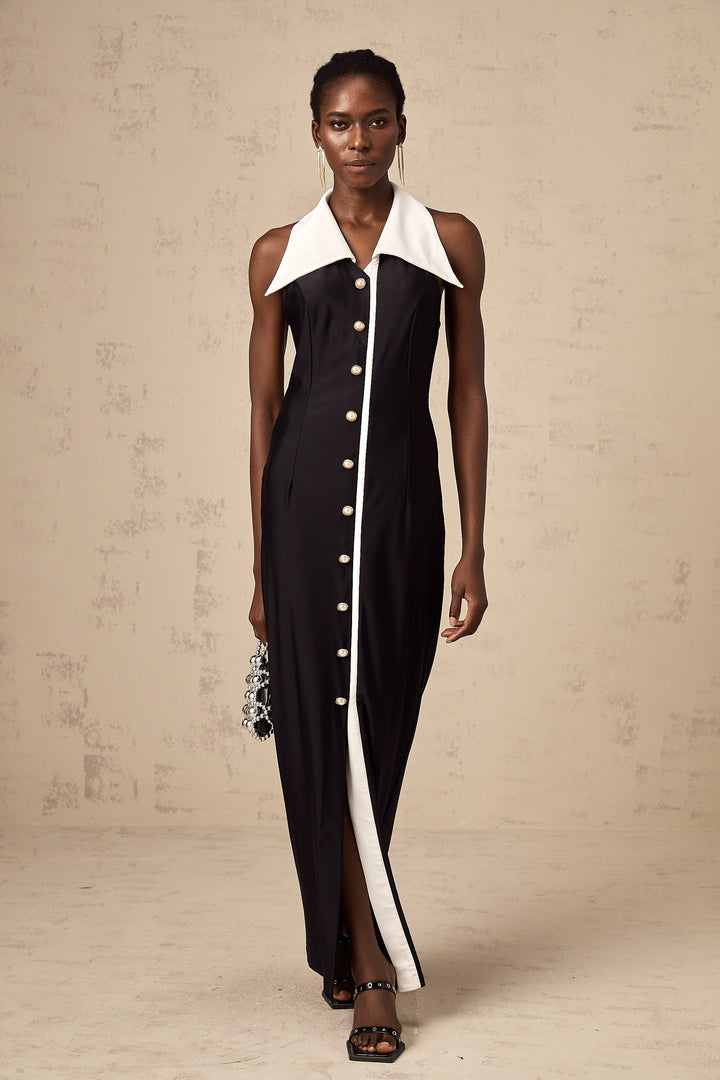 Levoire | Robe Maxi Ajustée À Blocs De Couleurs
