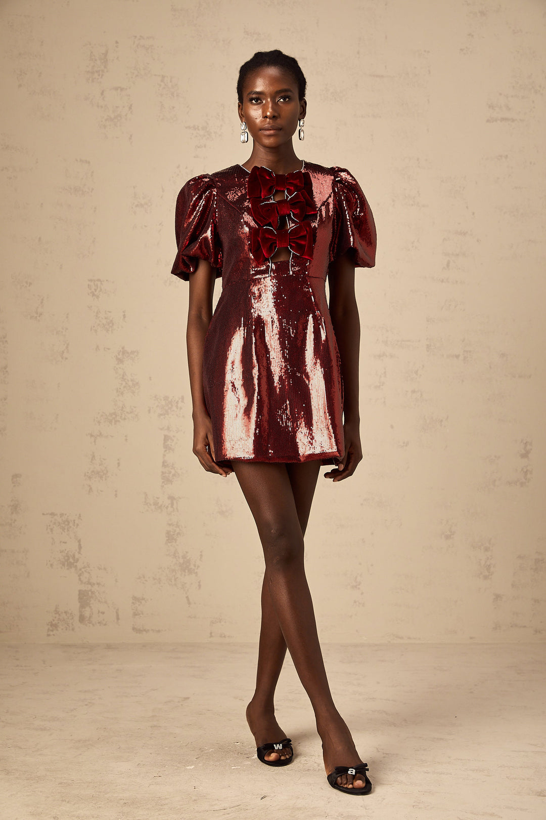 Levoire | Ruban À Nœud Rouge Paillettes Mini Robe
