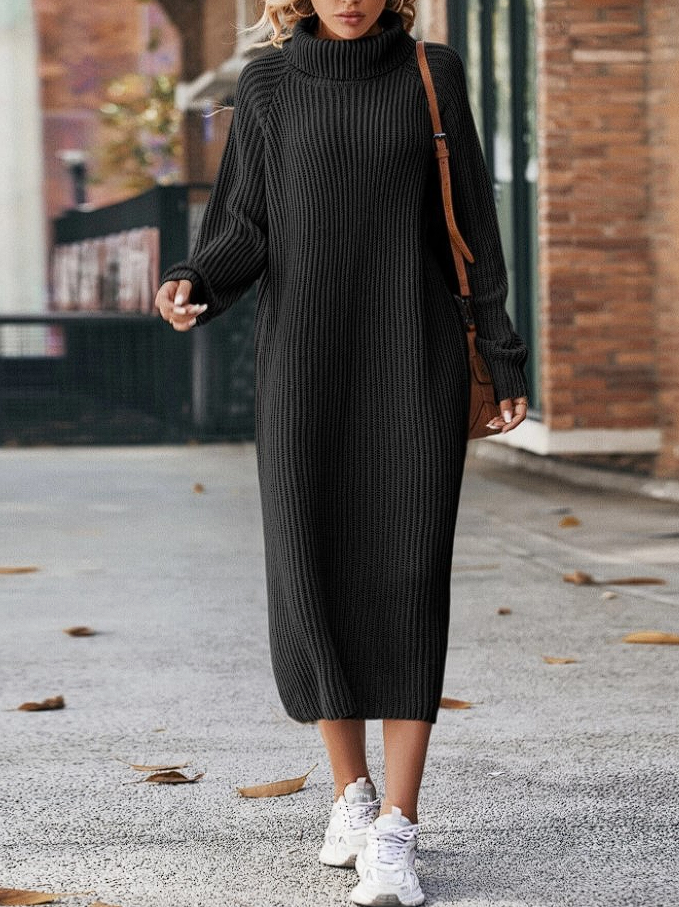 Levoire | Robe En Tricot Décontractée Pour L'Hiver Noir