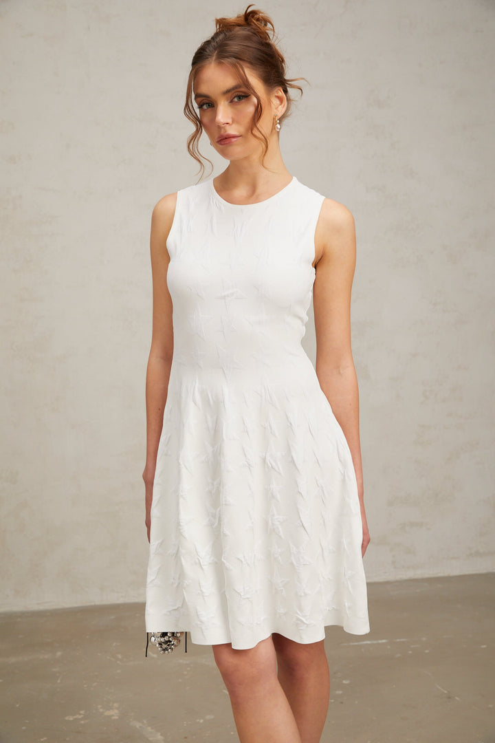 Levoire | Robe Mini En Tricot À Motif D'Étoiles Blanches