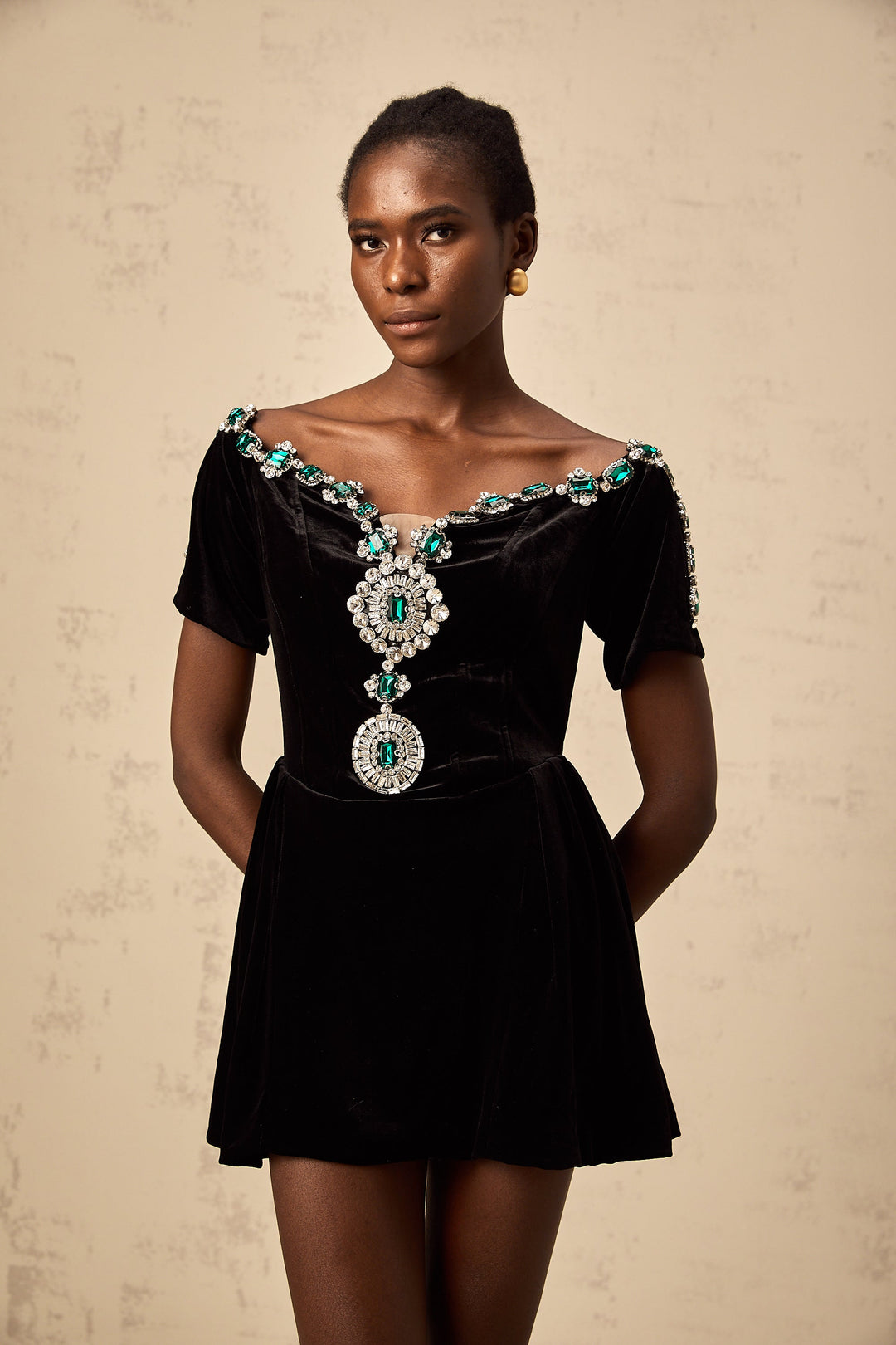 Levoire | Robe Mini Noir En Velours