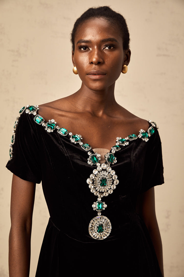 Levoire | Robe Mini Noir En Velours