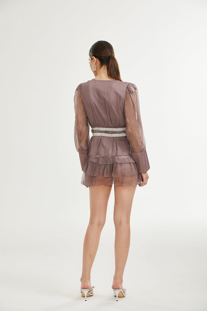 Levoire | Robe Mini En Soie Ornée De Cristaux
