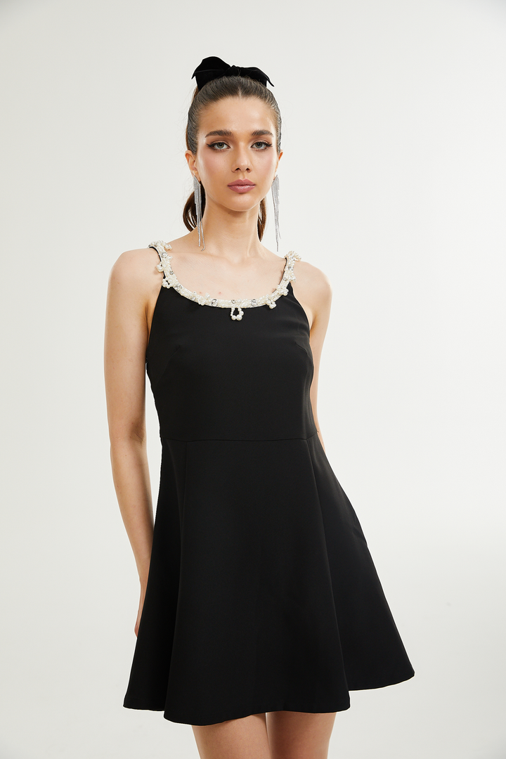 Levoire | Robe Mini Évasée En Fausses Perles