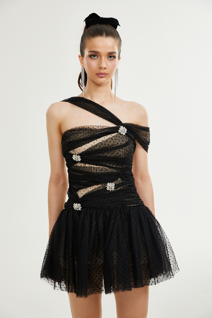 Levoire | Robe Mini En Tulle À Pois