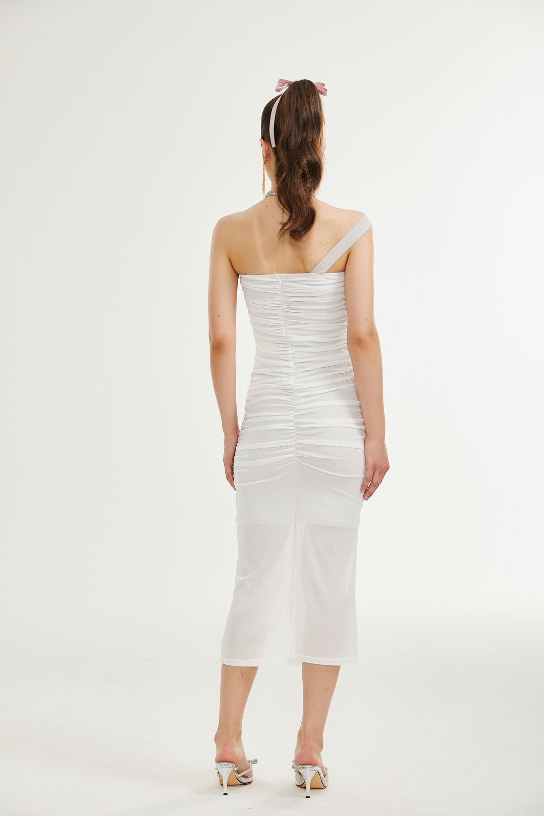 Levoire | Robe Midi Plissée À Epaule Dénudée