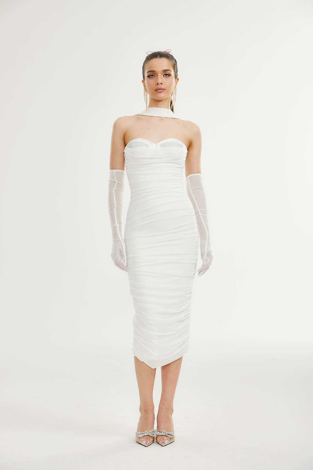 Levoire | Robe Midi En Maille Blanche