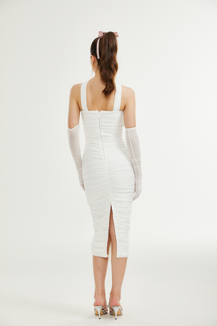 Levoire | Robe Midi En Maille Blanche