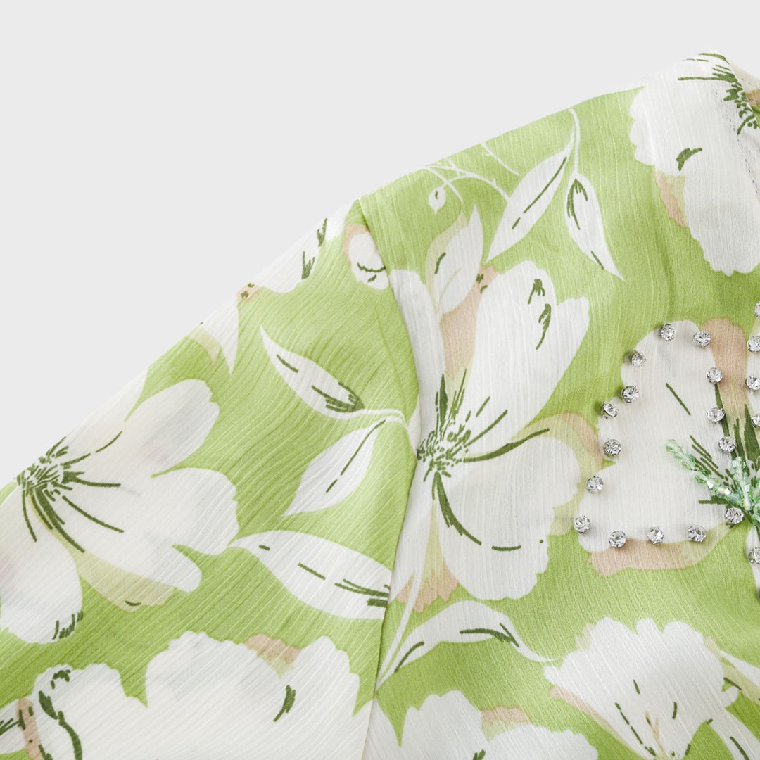Levoire | Robe Midi Brodée De Fleurs