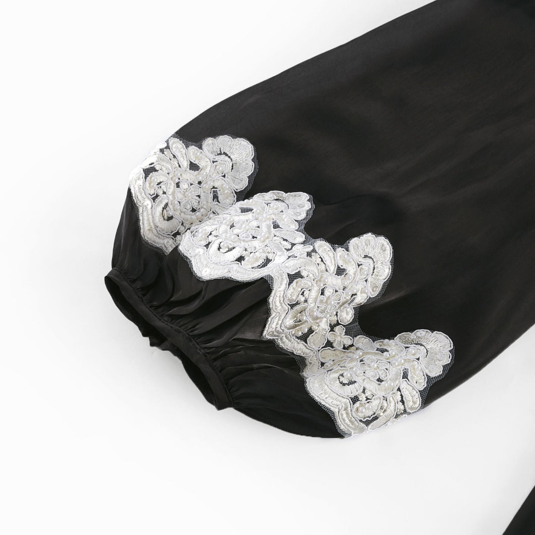 Levoire | Mini Robe Noire Décorée De Fausses Perles