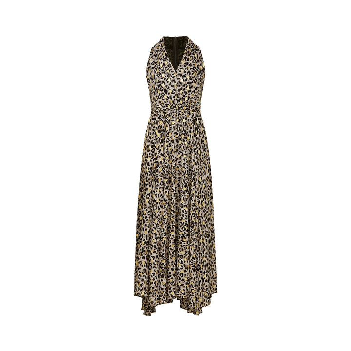 Levoire | V-Décolleté Imprimé Léopard Robe Midi