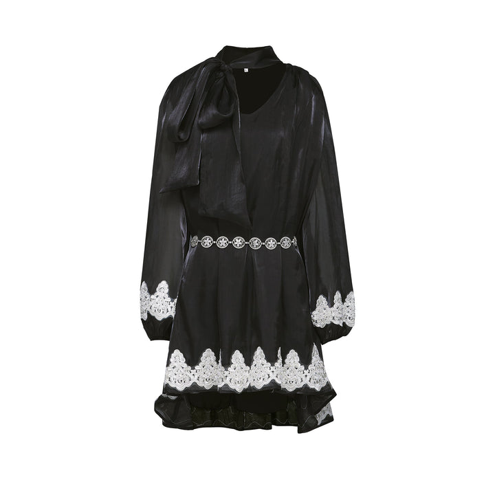 Levoire | Mini Robe Noire Décorée De Fausses Perles