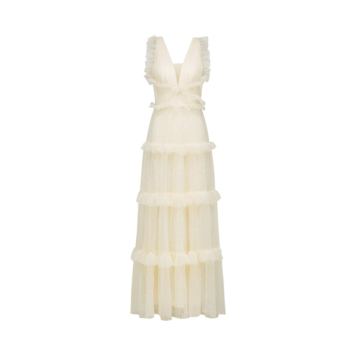 Levoire | Robe Maxi À Volants Décorés