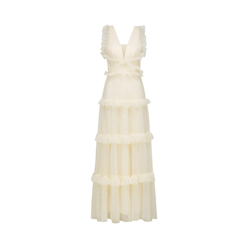 Levoire | Robe Maxi À Volants Décorés