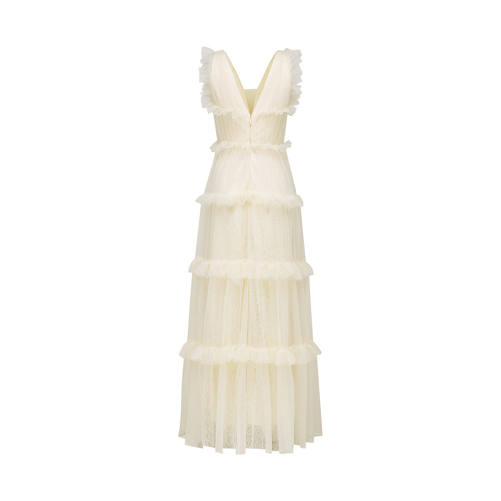 Levoire | Robe Maxi À Volants Décorés