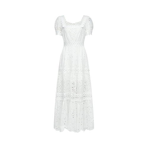 Levoire | Dentelle Découpée Semi Transparent Midi Robe