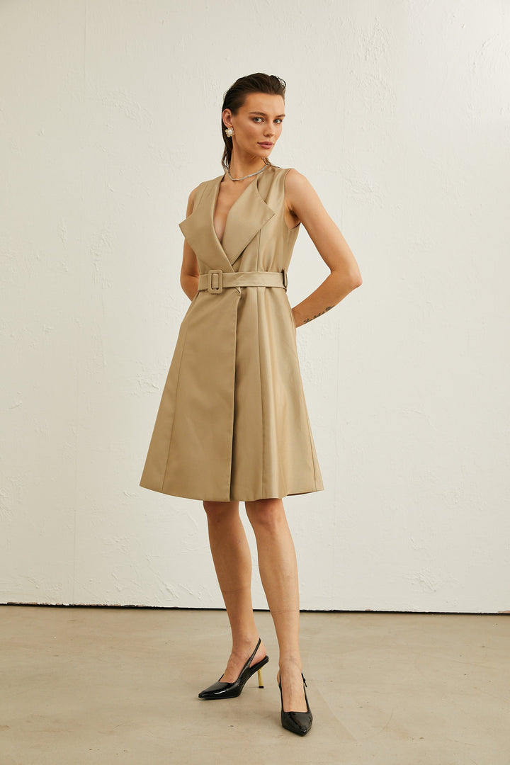 Levoire | Robe Midi À Ceinture Sans Manches