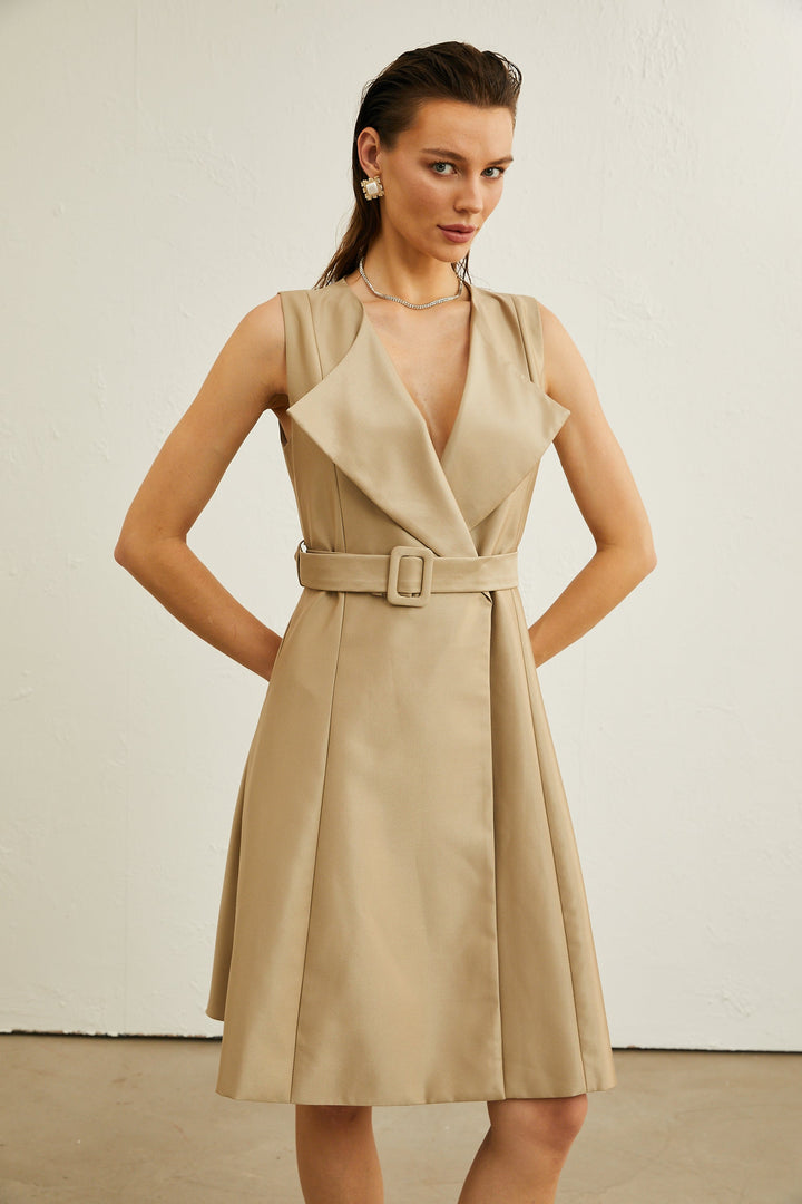 Levoire | Robe Midi À Ceinture Sans Manches