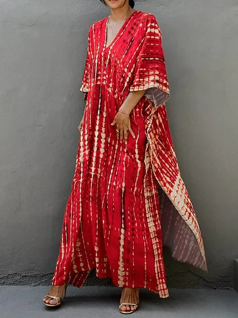 Levoire | Robe Maxi Kaftan D'Été Rot Une taille