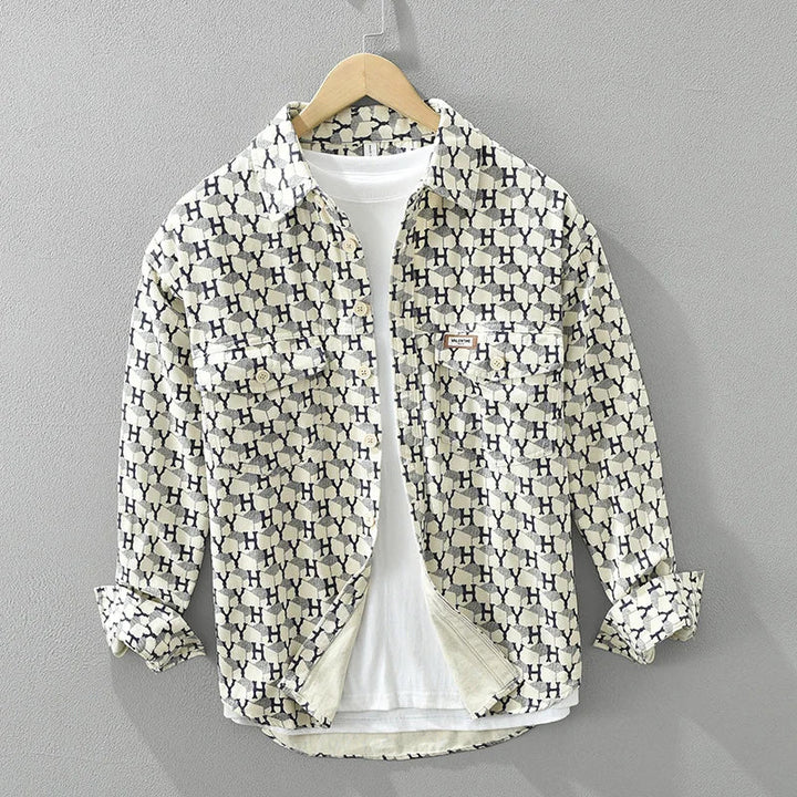 Levoire | Chemise Avec Imprime Lettres Decontracte Hommes Blanc