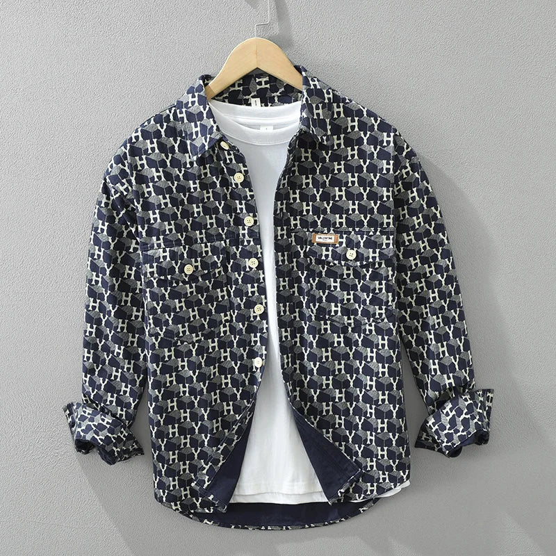 Levoire | Chemise Avec Imprime Lettres Decontracte Hommes