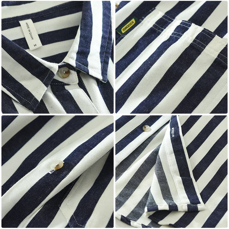 Levoire | Chemise Decontractee À Rayures Confortable Hommes