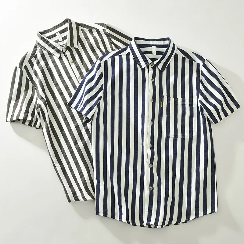 Levoire | Chemise Decontractee À Rayures Confortable Hommes