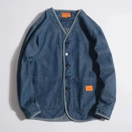 Levoire | Veste Chore Classique en Denim Indigo Bleu