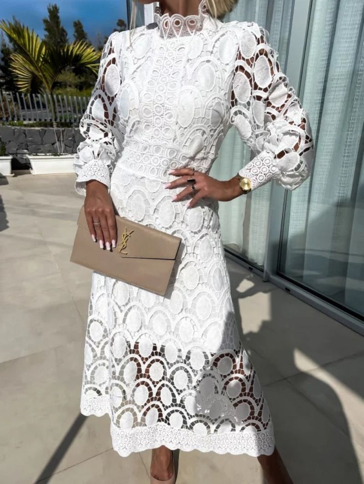 Levoire | Robe Élégante À Jupe Plissée Blanc