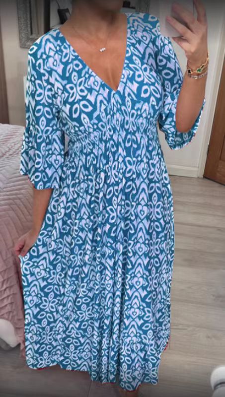 Levoire | Robe de loisirs longue imprimée Bleu