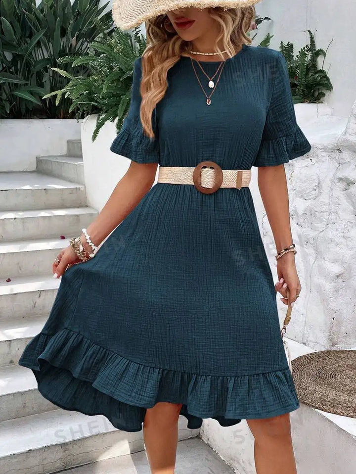 Levoire | Robe été élégance discrète Marine bleu