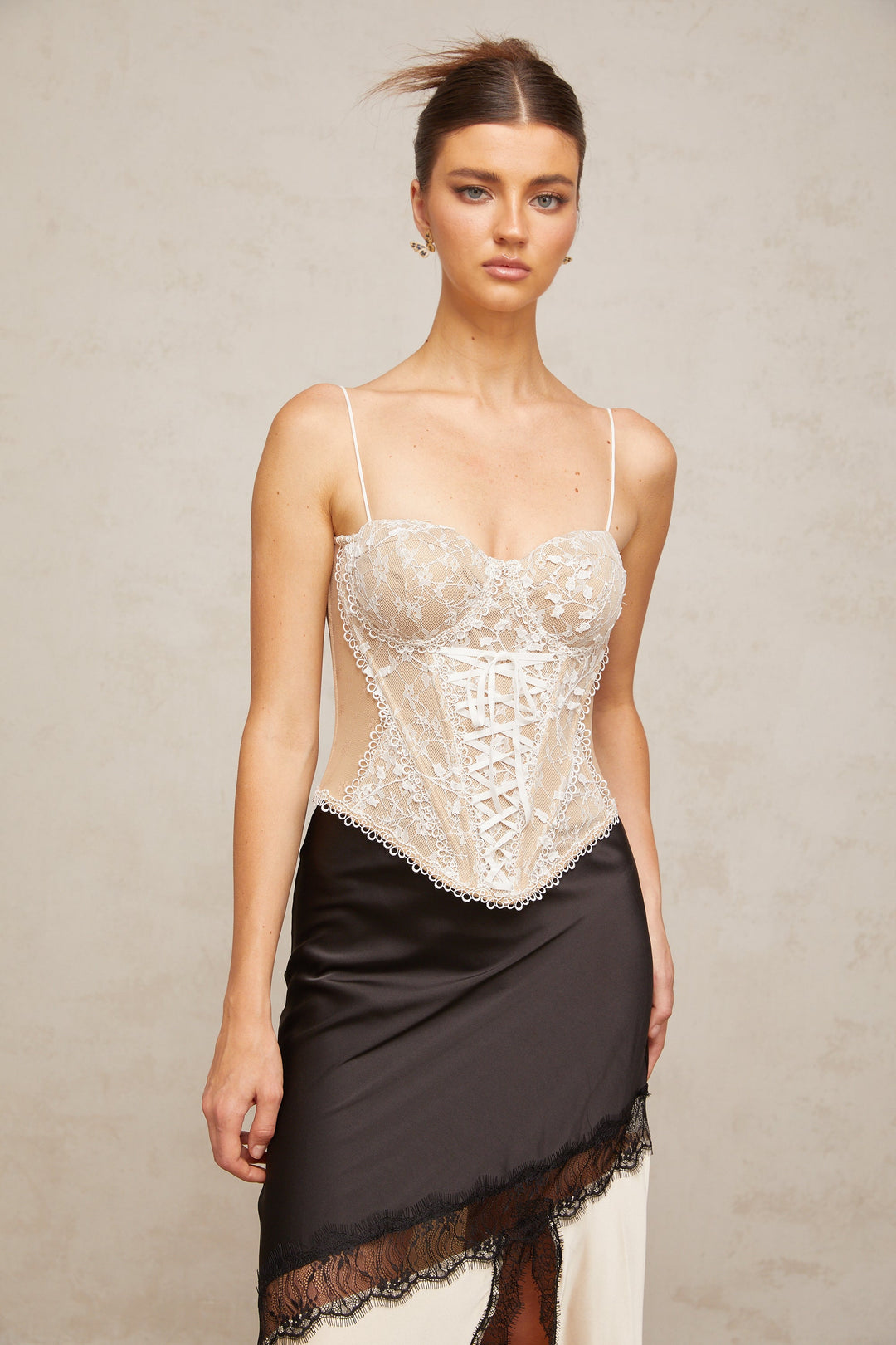 Levoire | Top Bustier Floral-Panneaux En Dentelle